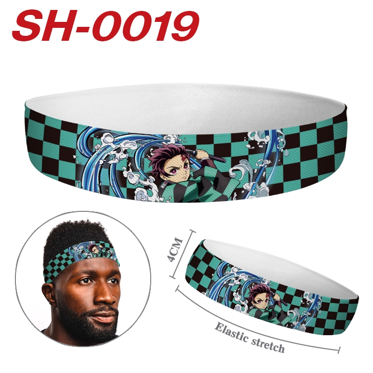 Demon Slayer Kimets Anime Stretch Sports Sweatband price for 5 pcs SH0019