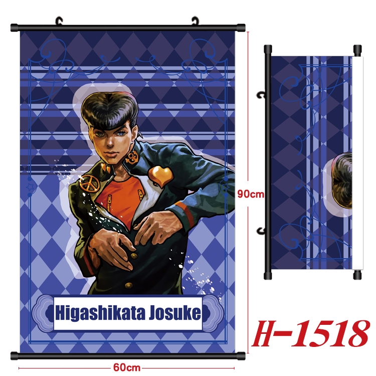 JoJos Bizarre Adventure Anime Black Plastic Rod Canvas Painting 60X90CM H-1518