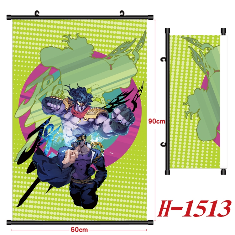 JoJos Bizarre Adventure Anime Black Plastic Rod Canvas Painting 60X90CM H-1513