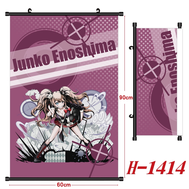 Dangan-Ronpa Anime Black Plastic Rod Canvas Painting 60X90CM