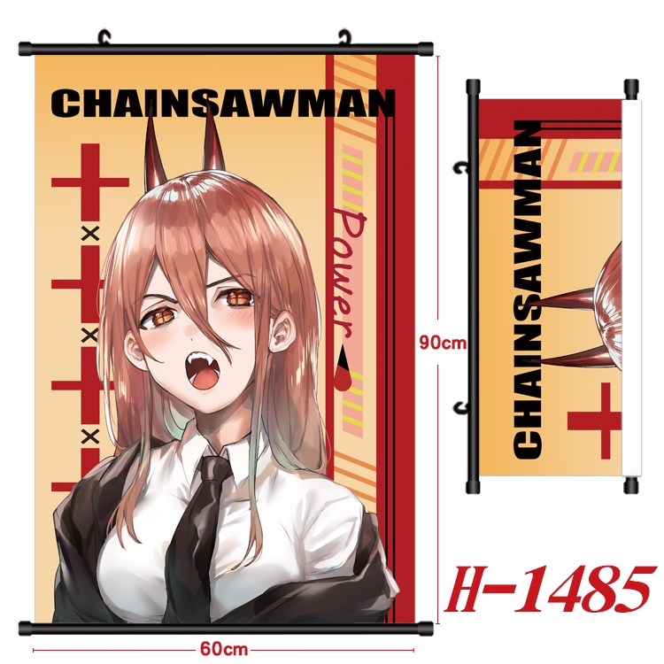 Chainsaw Man Anime Black Plastic Rod Canvas Painting 60X90CM H-1485