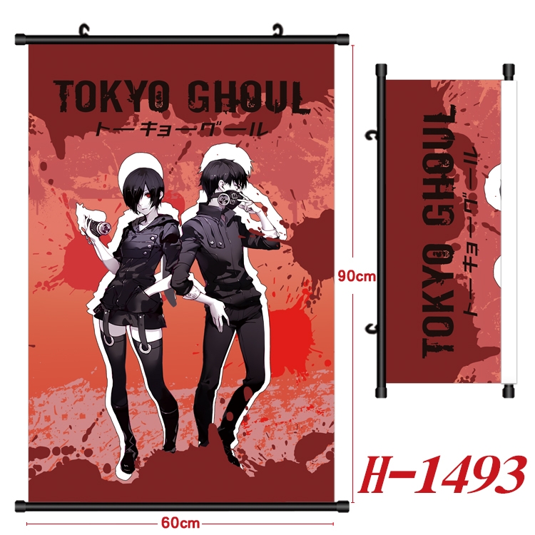 Tokyo Ghoul Anime Black Plastic Rod Canvas Painting 60X90CM H-1493