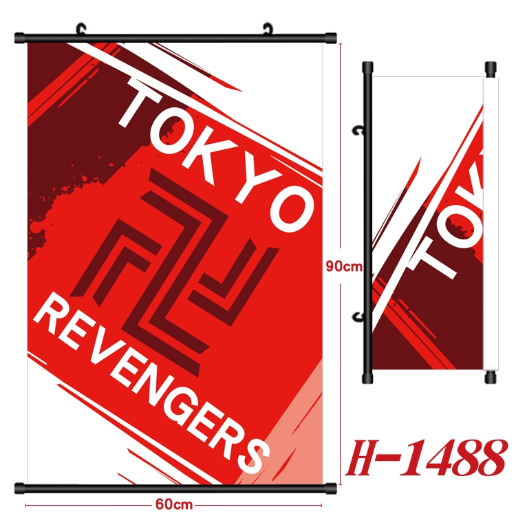 Tokyo Revengers Anime Black Plastic Rod Canvas Painting 60X90CM H-1488