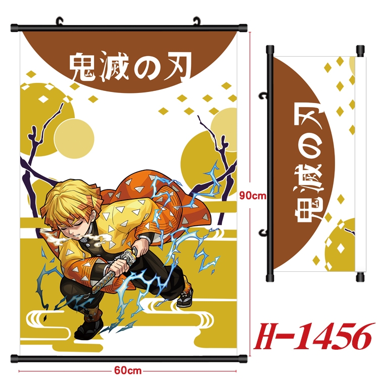 Demon Slayer Kimets Anime Black Plastic Rod Canvas Painting 60X90CM H-1456