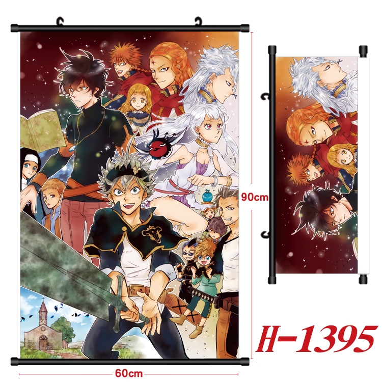 Black Clover Anime Black Plastic Rod Canvas Painting 60X90CM H-1395