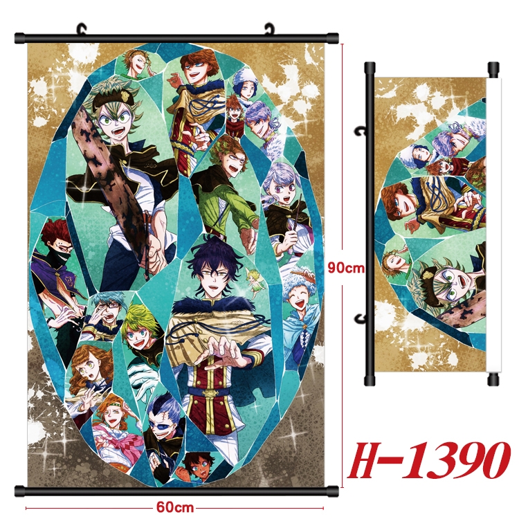 Black Clover Anime Black Plastic Rod Canvas Painting 60X90CM H-1390