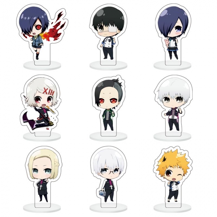 Tokyo Ghoul Anime Character acrylic Small Standing Plates  Keychain 6cm a set of 9 B003