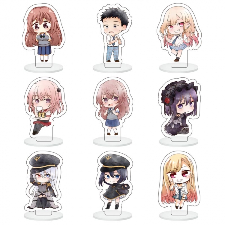 Anime Character acrylic Small Standing Plates  Keychain 6cm a set of 9 B004 