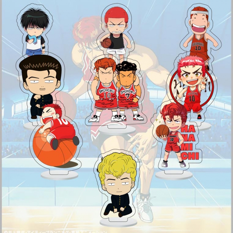Slam Dunk Anime Character acrylic Small Standing Plates  Keychain 6cm a set of 9  B030