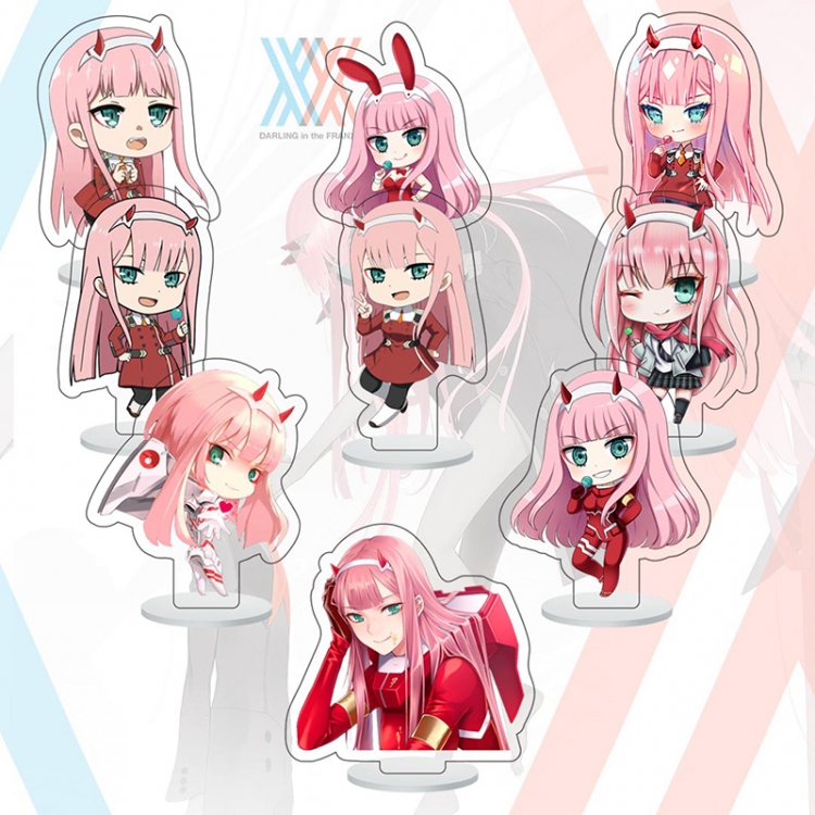 darling in the FRANXX Anime Character acrylic Small Standing Plates  Keychain 6cm a set of 9 B028