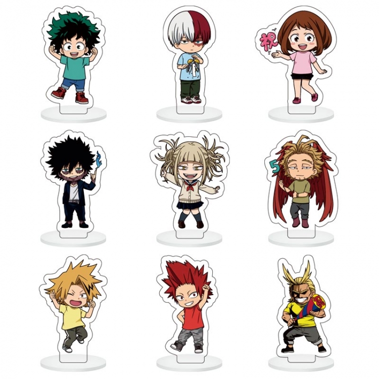 My Hero Academia Anime Character acrylic Small Standing Plates  Keychain 6cm a set of 9  B012