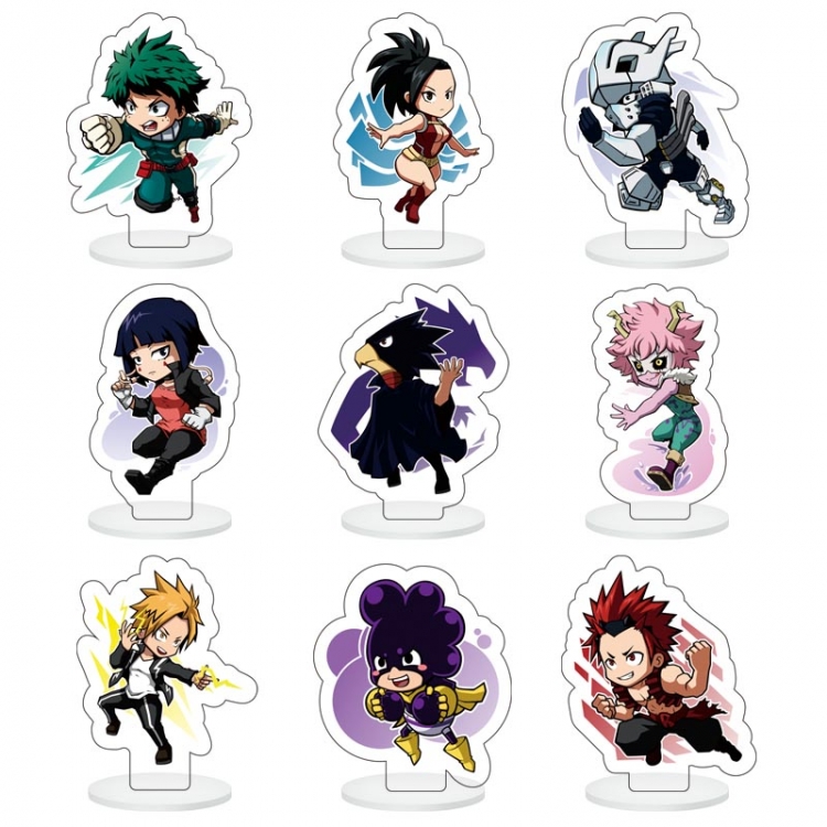 My Hero Academia Anime Character acrylic Small Standing Plates  Keychain 6cm a set of 9 B011