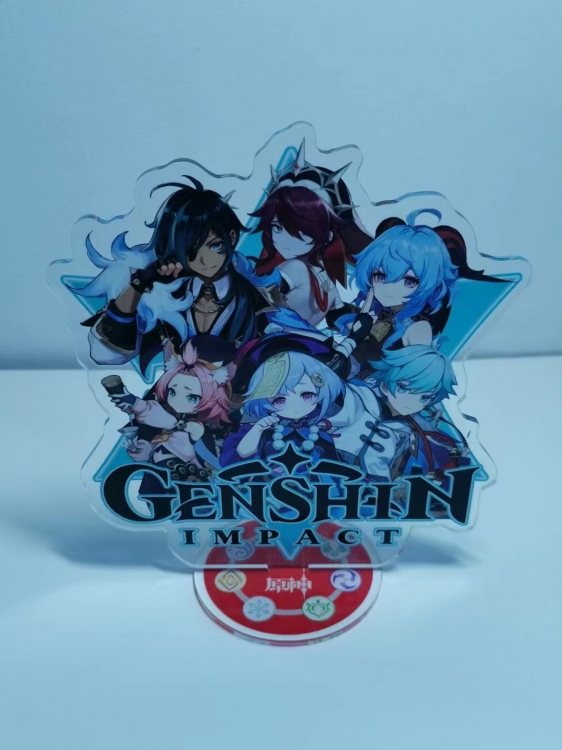 Genshin Impact Anime Laser Acrylic Humanoid  keychain Standing Plates style C