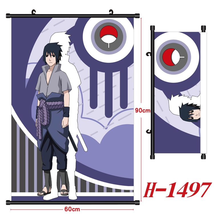 Naruto Anime Black Plastic Rod Canvas Painting 60X90CM H-1497