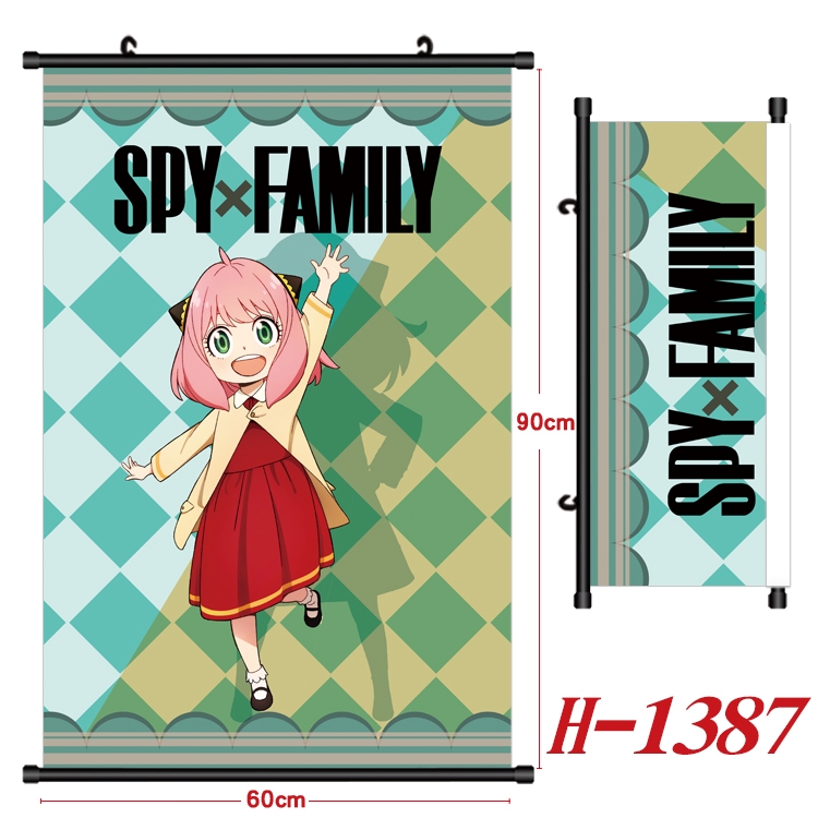 SPY×FAMILY Anime Black Plastic Rod Canvas Painting 60X90CM H-1387