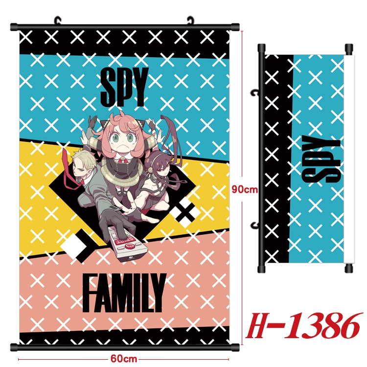 SPY×FAMILY Anime Black Plastic Rod Canvas Painting 60X90CM H-1386