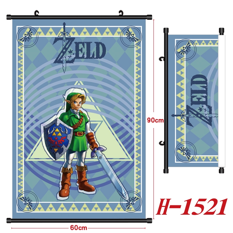 The Legend of Zelda Anime Black Plastic Rod Canvas Painting 60X90CM H-1521