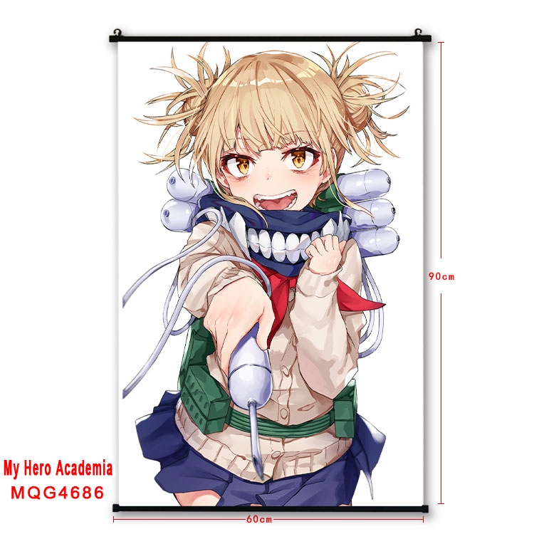 My Hero Academia black Plastic rod Cloth painting Wall Scroll 60X90CM   MQG-4686