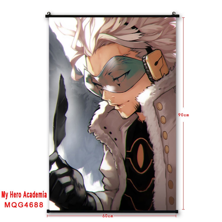 My Hero Academia black Plastic rod Cloth painting Wall Scroll 60X90CM MQG-4688