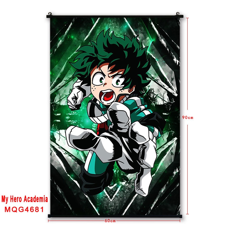 My Hero Academia black Plastic rod Cloth painting Wall Scroll 60X90CM  MQG-4681