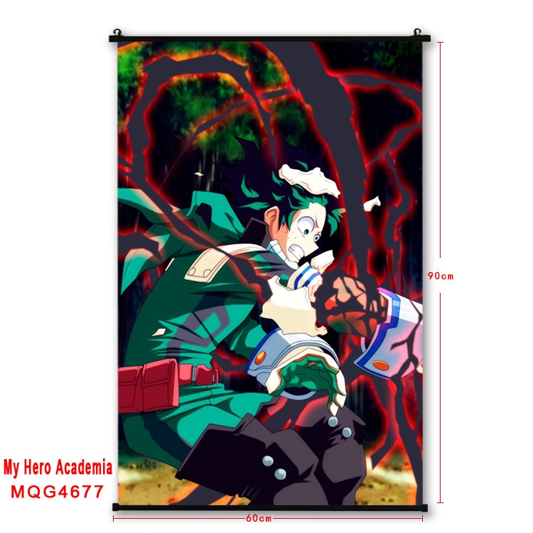 My Hero Academia black Plastic rod Cloth painting Wall Scroll 60X90CM MQG-4677