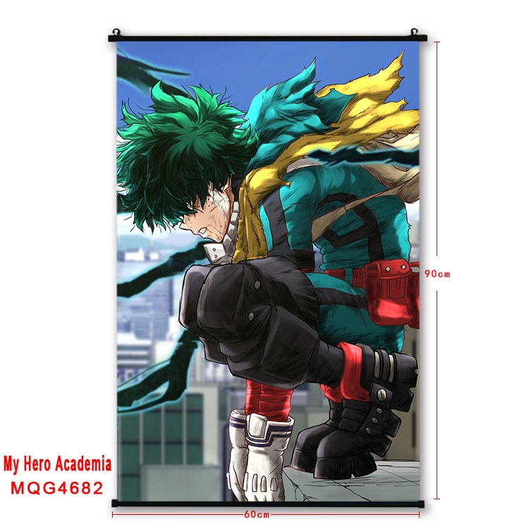 My Hero Academia black Plastic rod Cloth painting Wall Scroll 60X90CM MQG-4682