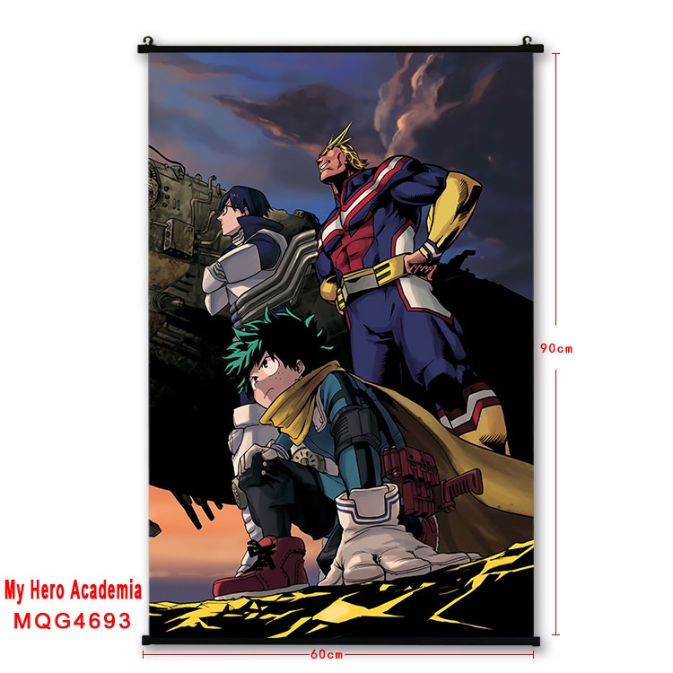 My Hero Academia black Plastic rod Cloth painting Wall Scroll 60X90CM  MQG-4693