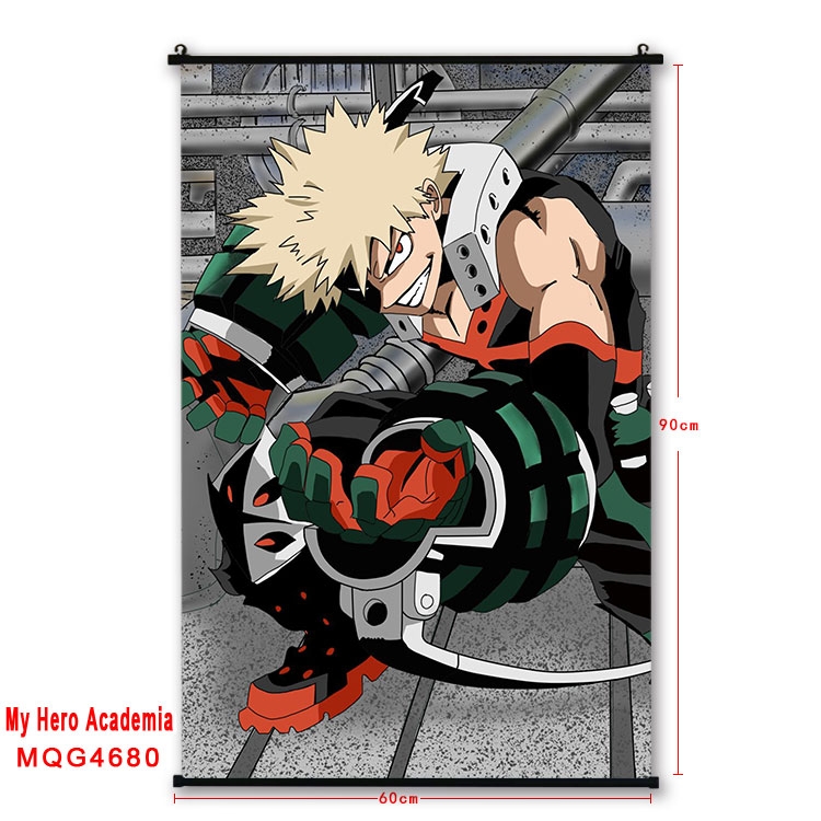 My Hero Academia black Plastic rod Cloth painting Wall Scroll 60X90CM  MQG-4680