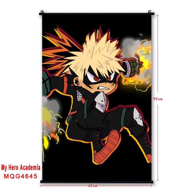 My Hero Academia black Plastic rod Cloth painting Wall Scroll 60X90CM MQG-4645