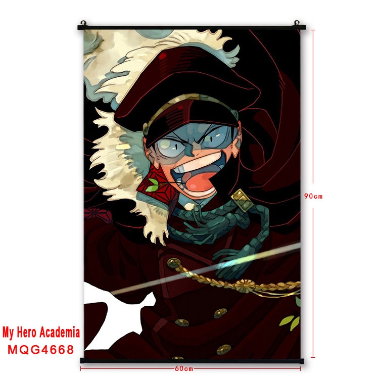 My Hero Academia black Plastic rod Cloth painting Wall Scroll 60X90CM  MQG-4668