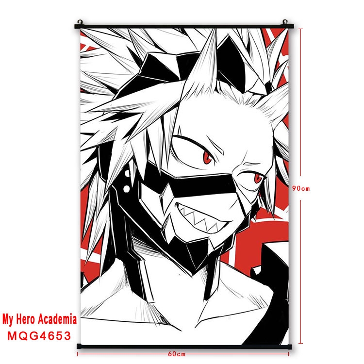 My Hero Academia black Plastic rod Cloth painting Wall Scroll 60X90CM  MQG-4653