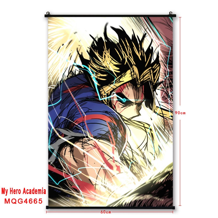 My Hero Academia black Plastic rod Cloth painting Wall Scroll 60X90CM MQG-4665