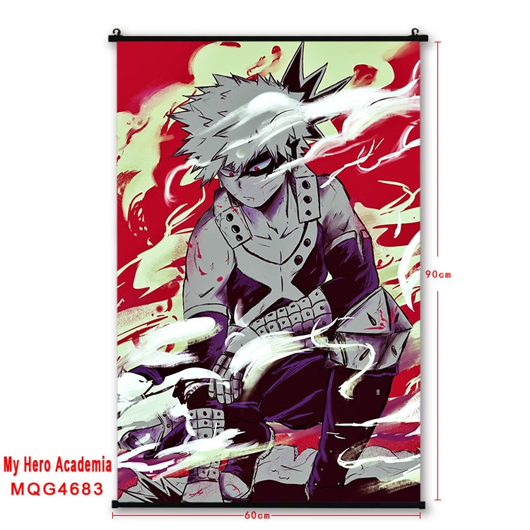 My Hero Academia black Plastic rod Cloth painting Wall Scroll 60X90CM MQG-4683