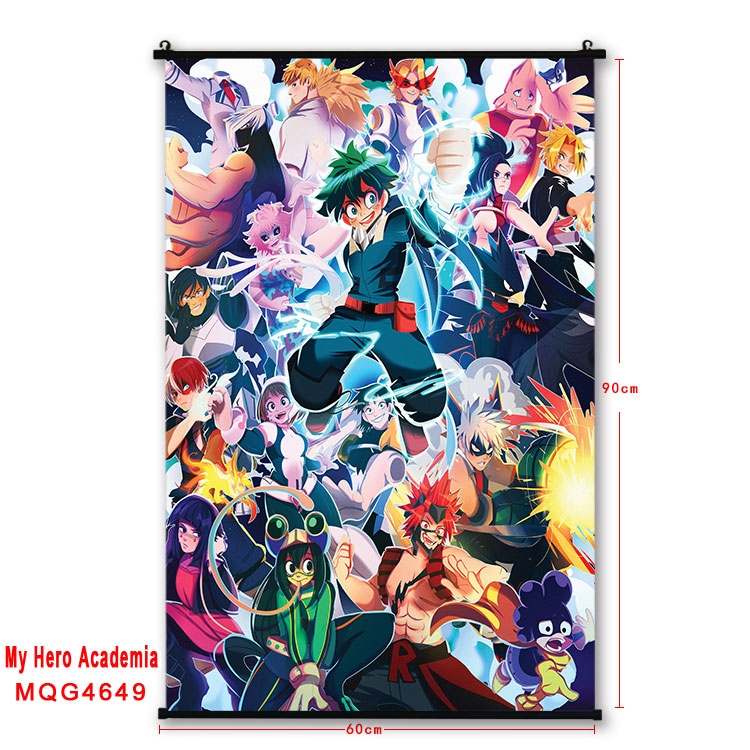 My Hero Academia black Plastic rod Cloth painting Wall Scroll 60X90CM MQG-4649