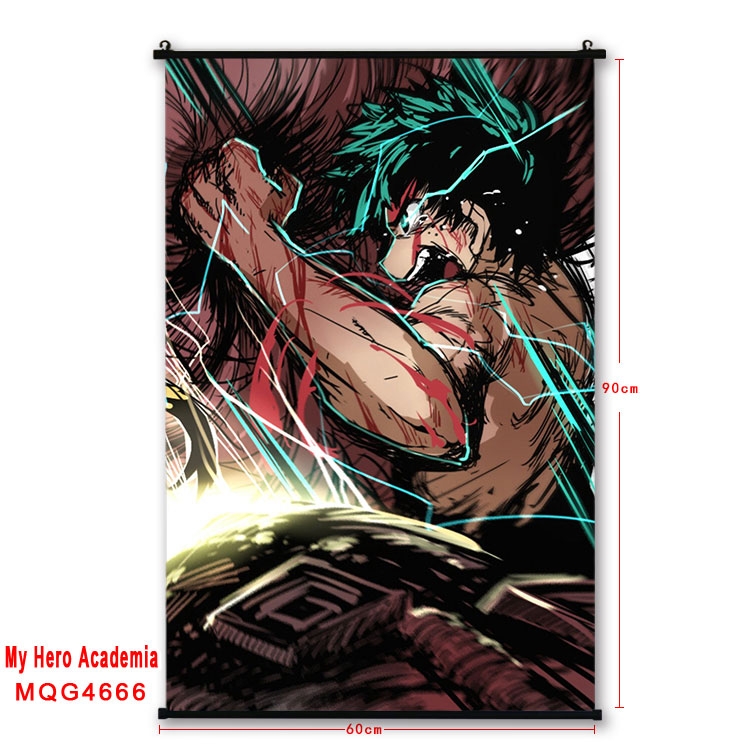 My Hero Academia black Plastic rod Cloth painting Wall Scroll 60X90CM MQG-4666