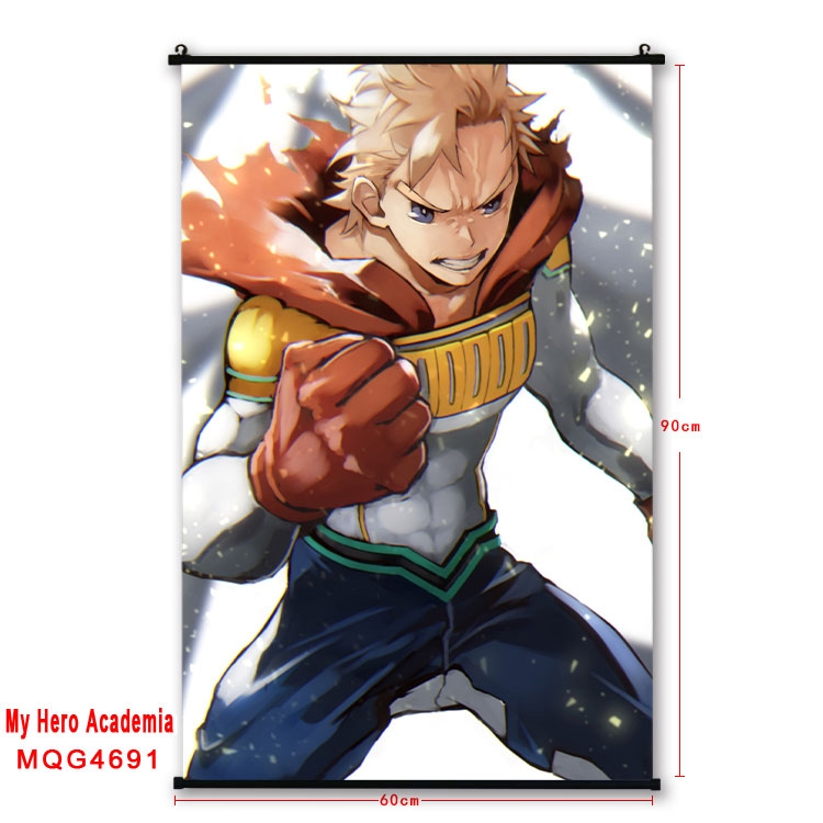 My Hero Academia black Plastic rod Cloth painting Wall Scroll 60X90CM MQG-4691