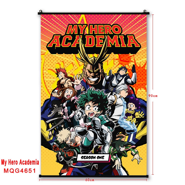 My Hero Academia black Plastic rod Cloth painting Wall Scroll 60X90CM  MQG-4651