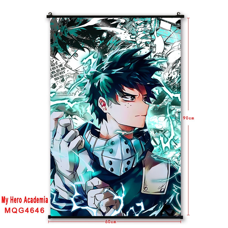 My Hero Academia black Plastic rod Cloth painting Wall Scroll 60X90CM  MQG-4646