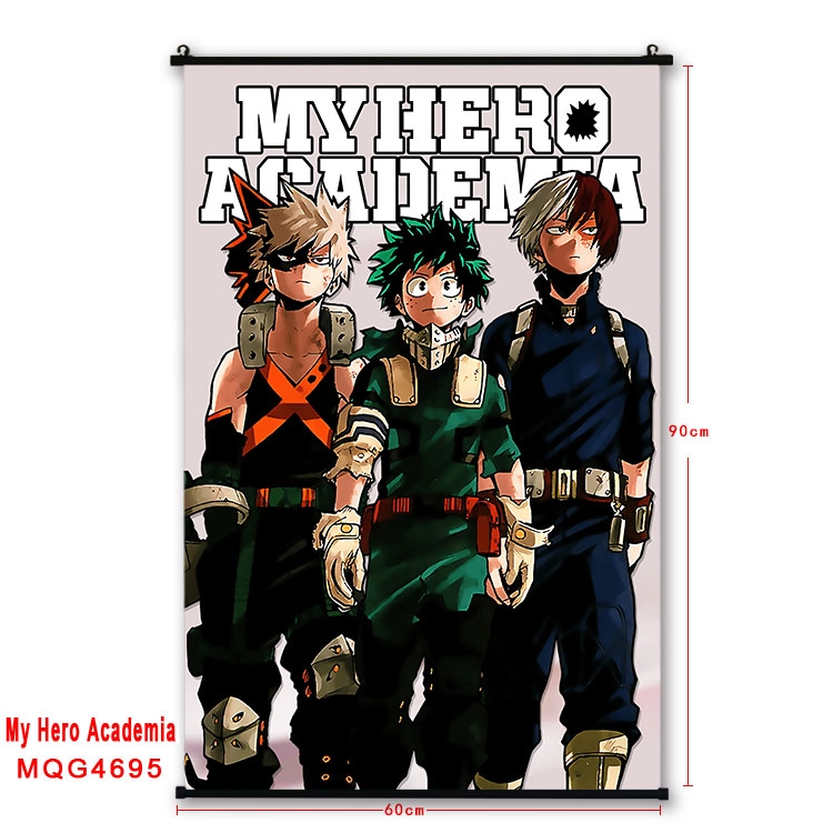 My Hero Academia black Plastic rod Cloth painting Wall Scroll 60X90CM  MQG-4695