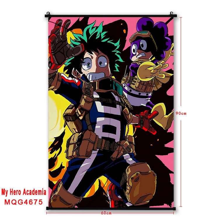 My Hero Academia black Plastic rod Cloth painting Wall Scroll 60X90CM MQG-4675