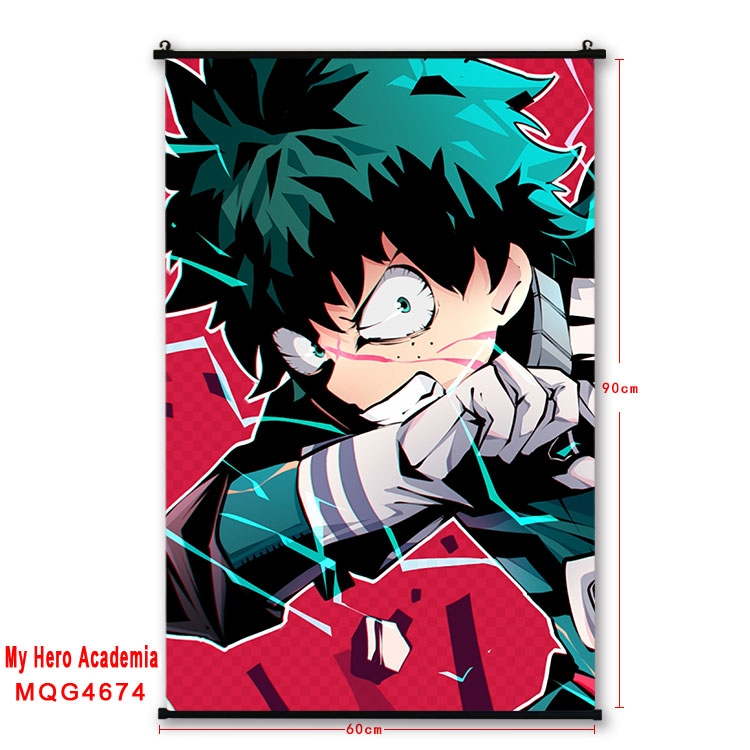 My Hero Academia black Plastic rod Cloth painting Wall Scroll 60X90CM MQG-4674