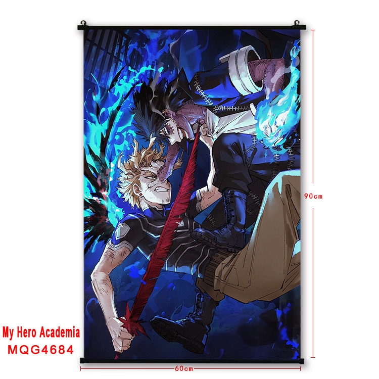 My Hero Academia black Plastic rod Cloth painting Wall Scroll 60X90CM MQG-4684