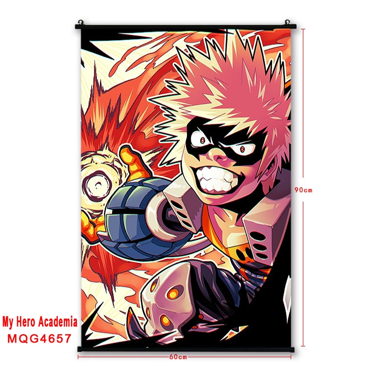 My Hero Academia black Plastic rod Cloth painting Wall Scroll 60X90CM  MQG-4657