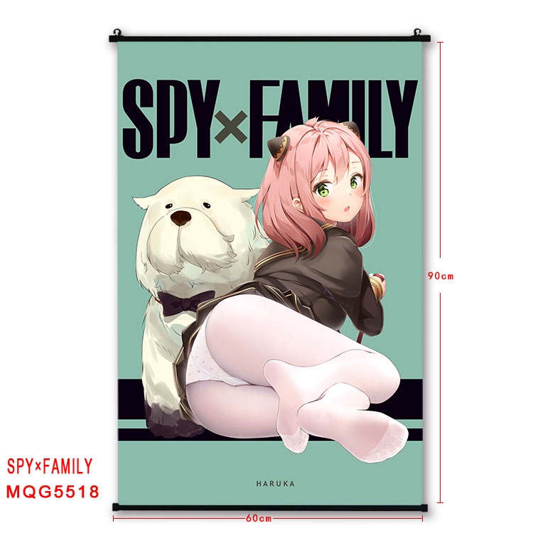 SPY×FAMILY  black Plastic rod Cloth painting Wall Scroll 60X90CM MQG-5518