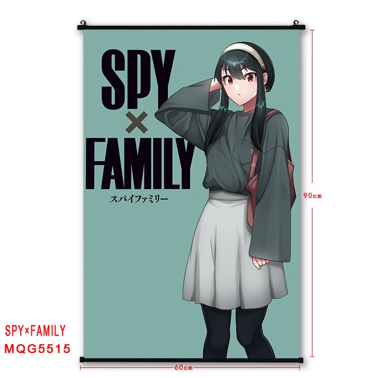 SPY×FAMILY  black Plastic rod Cloth painting Wall Scroll 60X90CM MQG-5515