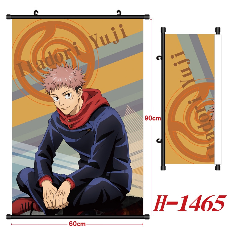 Jujutsu Kaisen Anime Black Plastic Rod Canvas Painting 60X90CM H-1465