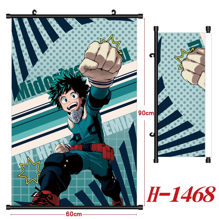 My Hero Academia Anime Black Plastic Rod Canvas Painting 60X90CM H-1468