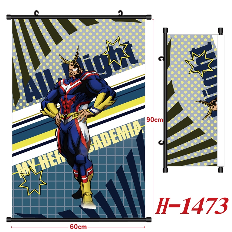 My Hero Academia Anime Black Plastic Rod Canvas Painting 60X90CM H-1473