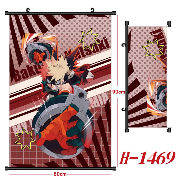 My Hero Academia Anime Black Plastic Rod Canvas Painting 60X90CM H-1469