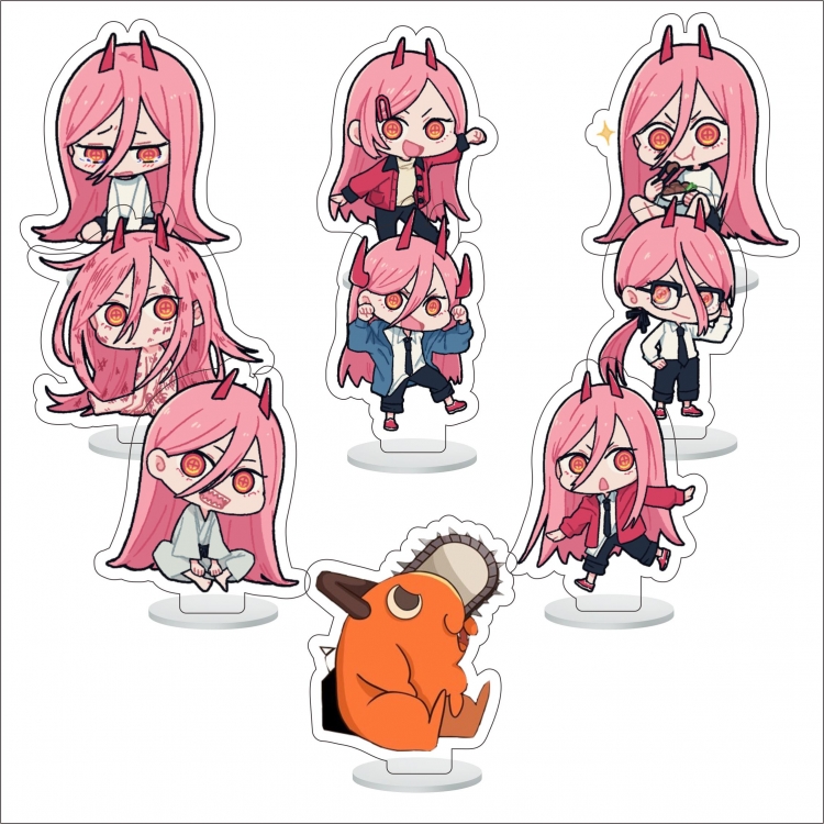 Chainsaw Man Anime Character acrylic Small Standing Plates  Keychain 6cm a set of 9 B038